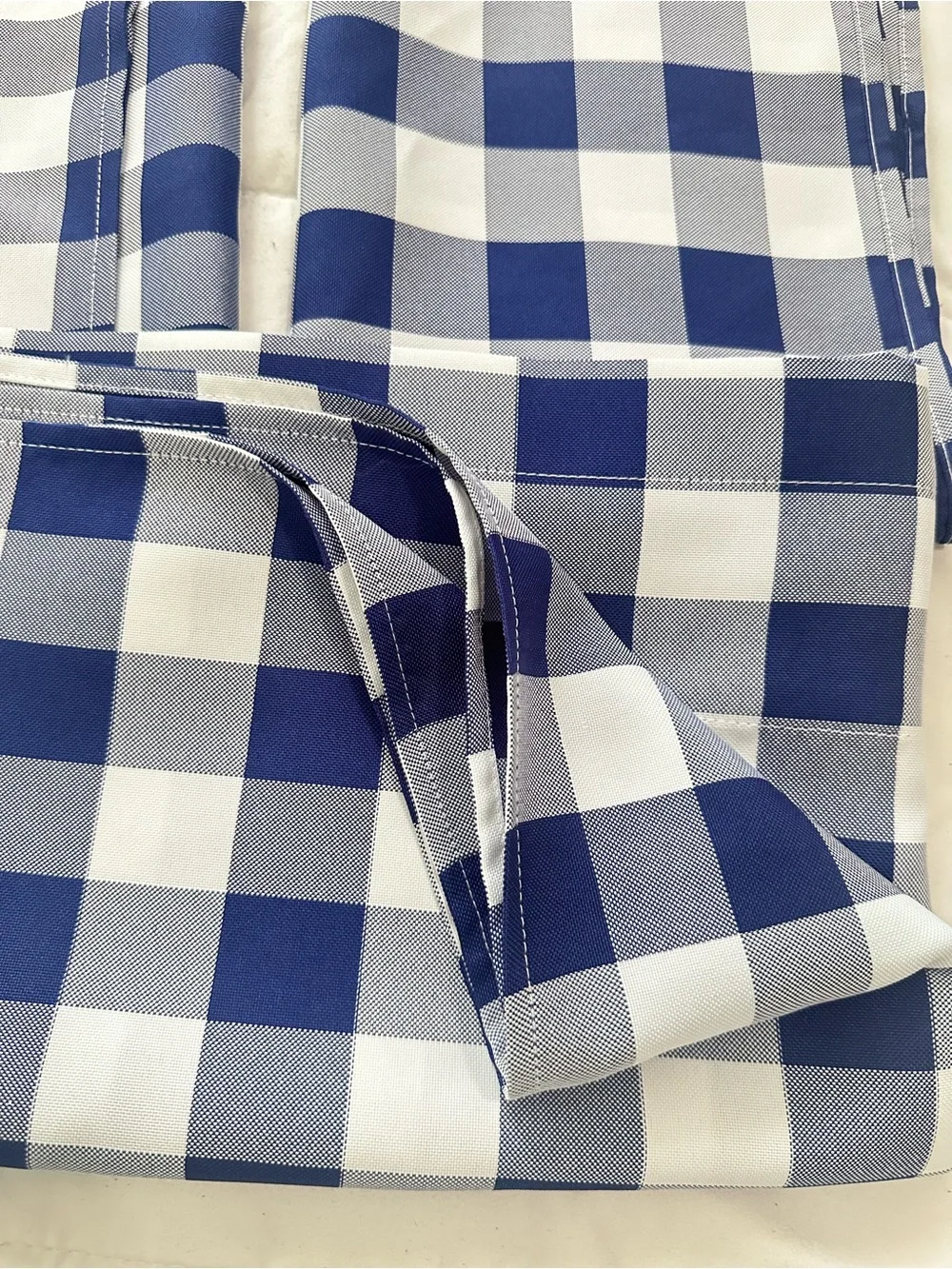 Classic Gingham Country Farmhouse Style Valance Set of 4 Blue and White 58x16 in